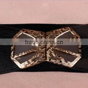 Fashion Flower Pattern Alloy Buckle Elastic Sex Women Lady Waist Belt thumbnail-2