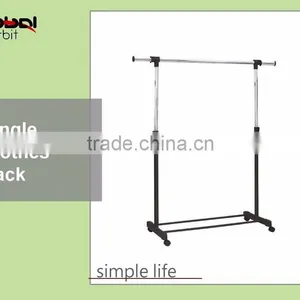 Single Clothes Stand With Wheels, Vertical Adjustable Rolling Clothes Rack thumbnail-1