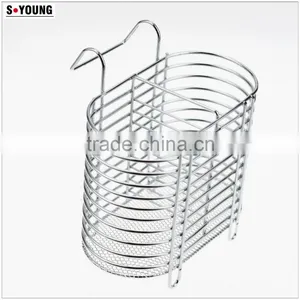 43007 Steel Wire Sink Basket Cutlery Holder Cooking Utensils Storage Kitchen Rack thumbnail-1