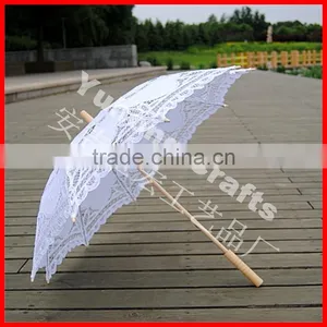 Victorian Style White Lace Crafts Parasol for Promotion thumbnail-3