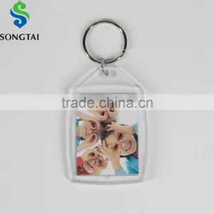 3 Set Plastic Rectangle Key Chain Insert Family Photo Key Ring thumbnail-1