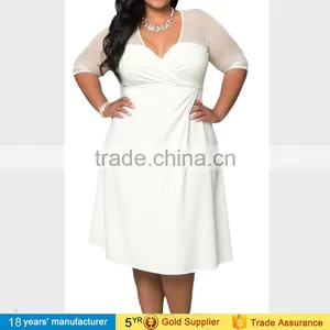 Elegant Plus Size Sexy Cocktail Party Knee Length Fashionable Dress Designs for Fat Women Wear Xxx Large Dress thumbnail-5