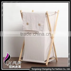 Unique Foldable Cotton Linen Washing Clothes Laundry Basket Bag Hamper Storage thumbnail-4