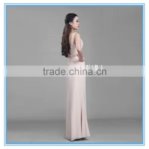 Wholesale Deep V Chiffon Modern Handmade Pleated Long Evening Dress thumbnail-4