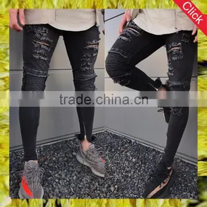 2017 New Arrival Custom Skinny Distressed Jeans Men Fashion Wholesale New Model Jeans Pants thumbnail-1