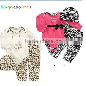 Baby Toddler Clothing Fashion Infant Baby Zabra Romper+pants+hat 3pcs Clothign Sets Baby Outfits thumbnail-1