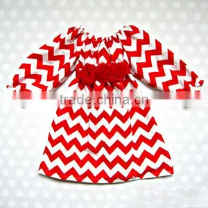 Wholesale Girls Chevron Dress Toddler Girl Dresses Simple Dress For Kids thumbnail-5