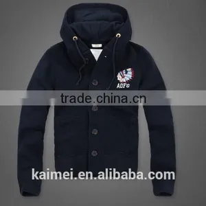 2017 New Design Popular Eco-friendly Breathable Fleece Sports Zipper Hoodie CVC (60/40) thumbnail-2