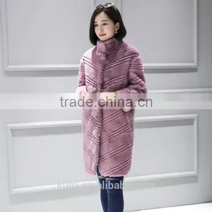 Hot Sales Winter Women's Real Natural Fur Coat Brand Clothing Fashion Girls Real Rex Rabbit Fur Jackets and Coats 2016 New thumbnail-1
