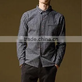 Men's Long-sleeved British Plaid Cotton Shirt thumbnail-1