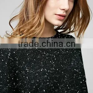 Ladies Cowl Neck Side Slit Loosev Fancy Knitting Patten Pullover Sweater for Wholesale thumbnail-4