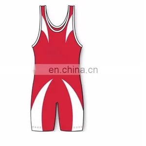 Cheap Wholesale Custom Made Sublimated Printing Wrestling Singlets, Wrestling Suit, thumbnail-4
