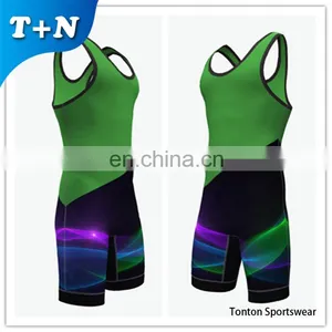 Customized Design Full Sublimation Men Wrestling Singlet thumbnail-1