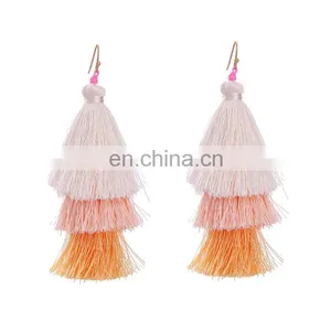 Fringe Drops String Thread Tassel Earrings thumbnail-6