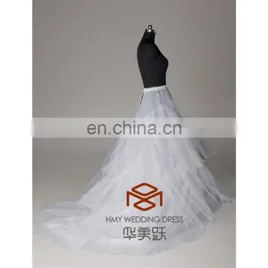 HMY-PPT005 Nylon Chapel Train Ball Gown 3 Tier Floor Length Slip Style Wholesale Petticoats For Women Dresses thumbnail-2