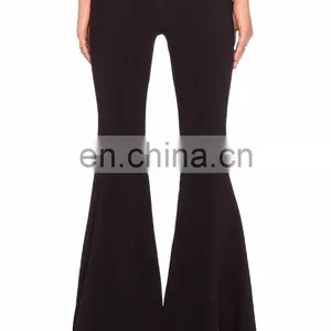 Wholesale Black Wide Leg Pants Harem Ruffle Pants thumbnail-3