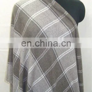 Pashmina Wool Natural Checks Stoles and Scarfs thumbnail-1