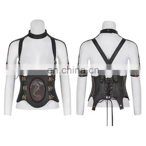 Punk Rave Steampunk Underbust Leather Corset Harness S-216 thumbnail-5