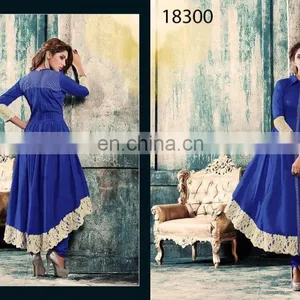 Designer Navy Blue Pakistani Salwar Kameez Wholesale thumbnail-1