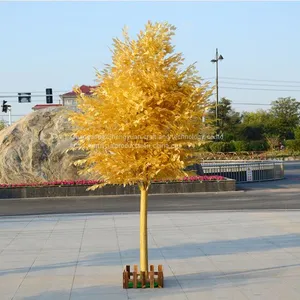 Fiberglass Trunk Golden Artificial Banyan Tree for Decoration thumbnail-2