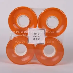pu Wheels for Skate Board 60*45 Transparent Orange Custom Logo pu Pulley for Skateboard thumbnail-5