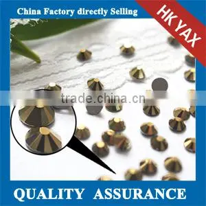 W0831 Gold Hematite Loose Flat Back Adhesive Rhinestone for Nail,loose Adhesive Rhinestone thumbnail-1