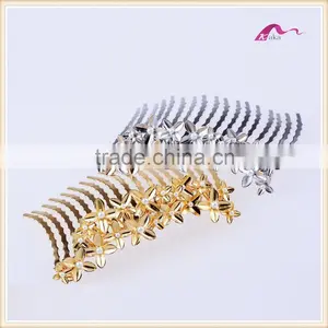 Fancy Metal Pearl Flower Hair Comb For Bridal Hair Accessories thumbnail-1