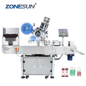 ZONESUN ZS-TB823 Horizontal Tube Sticker Automatic Crayon Plastic Round Bottle Labeling Machine For Cryo Vials thumbnail-1