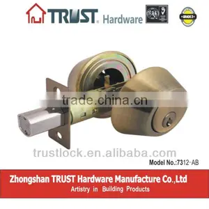 TRUST ANSI Grade 3 Double Deadbolt Lock With AB Finish thumbnail-1