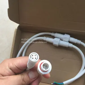 2pin 4pin Black Pigtail Plastics Waterproof IP65 IP67 IP68 LED Connector Male Female Plug With Screw And Nut thumbnail-2