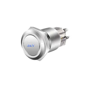 J&V 19MM Copper Nickel Plated Flat Head Explosion-proof Push Button Switch thumbnail-5