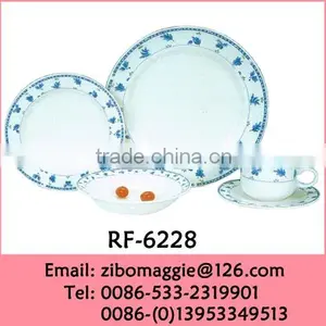 Zibo Made Good Quality Nice Floral Designed 16pcs Stoneware Dinner Set for Tableware thumbnail-1