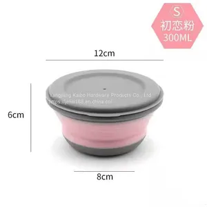 Folding Bowl Travel Portable Picnic Set Silicone Bowl Retractable Lunch Bowl Lunch Box thumbnail-3