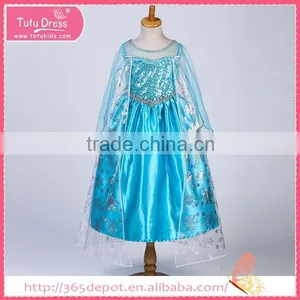 Wholesale New Design Girl Frozen Elsa Dresses for Young Girl thumbnail-1