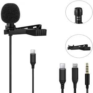 1.5m Mini Portable Microphone Condenser Clip-on Lapel Lavalier Mic Wired Mikrofo/Microfon for Phone for Laptop thumbnail-5