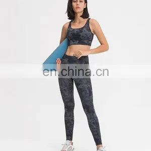 Customized Two Piece Tie Dye Leggings Match Sports Bra Yoga Sets Hight Quality Women Workout Gym Wear thumbnail-4