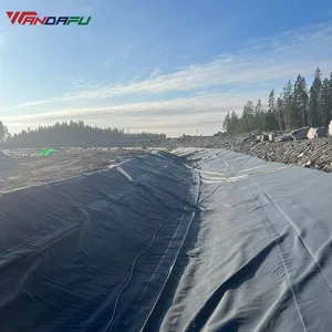 Wandafu 0.5mm High-Density Polyethylene (HDPE) Black Pond Liner Waterproof Plastic Geomembrane for Mining Ponds thumbnail-1