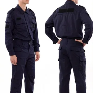 Workwear Uniform NAVY BLUE SECURITY PATCH JACKET Cargo Pants Ribstop Weaving TC Material Unisex Men thumbnail-2