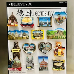 Wholesale Price Personalized Deutschland Germany Munich Bremen Cologne Berlin Hamburg Memento Custom Polyresin Souvenir Fridge Magnet Factory thumbnail-1