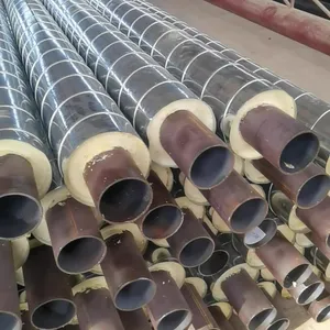 Thickness 5-60mm Polyurethane Coating Insulation Carbon Steel Pipe With HDPE Jacketed thumbnail-4