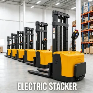 Electric Stacker Truck Pallet Lift Stacker Capacity 1500/2000kg Full Electric Forklift in Warehouse thumbnail-1