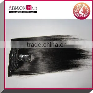 Beautiful Color Cheap 100% Human Hair Clip in Hair Extension in Straight thumbnail-1