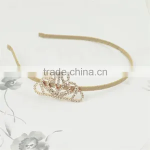 Princess Tiara Headband Royal Baby Pearl Crown Baby Headband Christmas Gift Rhinestone Children Accessories thumbnail-3