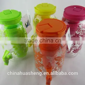 PET Plastic Sun Tea Jar BPA Free Jar 25 Pcs Party Drink Set Buffet Juice Dispenser With Coasters, Tumbers, Ice Cubes and Stirs thumbnail-5