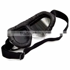 BJ-GT-007 New Arrival Black Leather Goggles Motorcycle With Clear Lens thumbnail-6