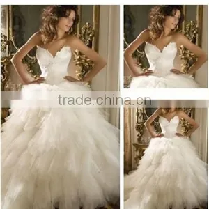 Best Selling Ivory Tulle Sweetheart High Quality Ball Gown Wedding thumbnail-2