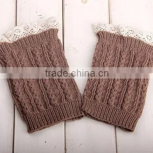 Trendy 2014 Winter Knit Lace Women Crochet Boot Cuffs thumbnail-6