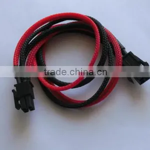ATX 4M to 4F Power Cable With Sleeving,40cm,27.4g,black and and Red Sleeving thumbnail-1