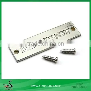 Sinicline Rectangle Silver Metal Label With Engraved Logo thumbnail-1