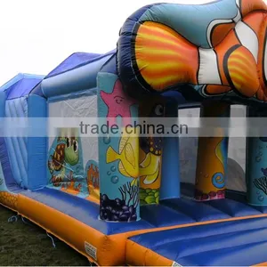 32ft Long Small Inflatable Seaworld Obstacle Course for Kids thumbnail-2